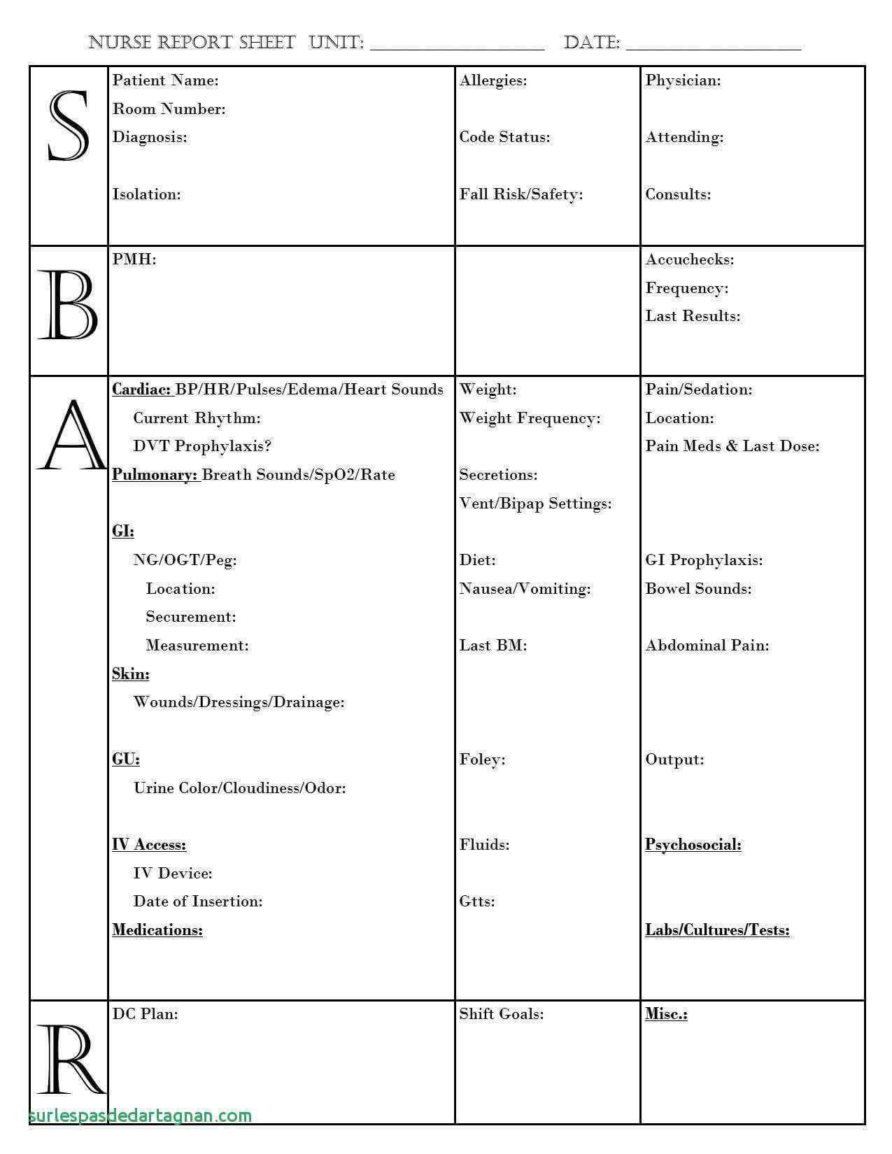 nursing-report-sheet-template-icu-rn-psychiatric-examples-inside-icu