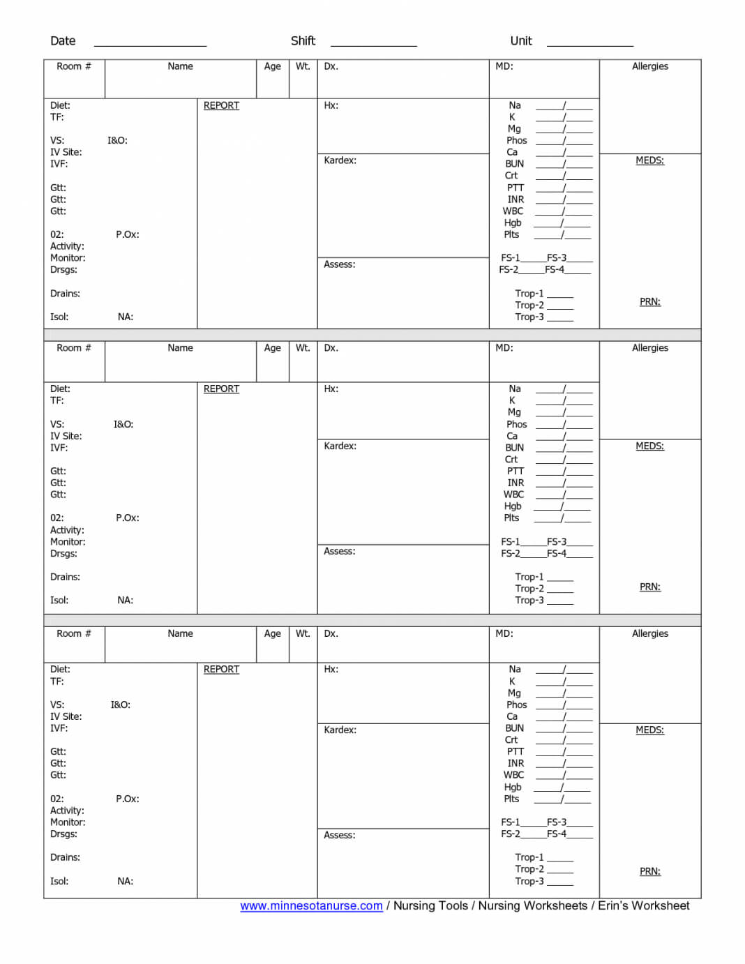 Nursing Shift Eport Template Long Term Care Assistant Throughout Nursing Assistant Report Sheet Templates