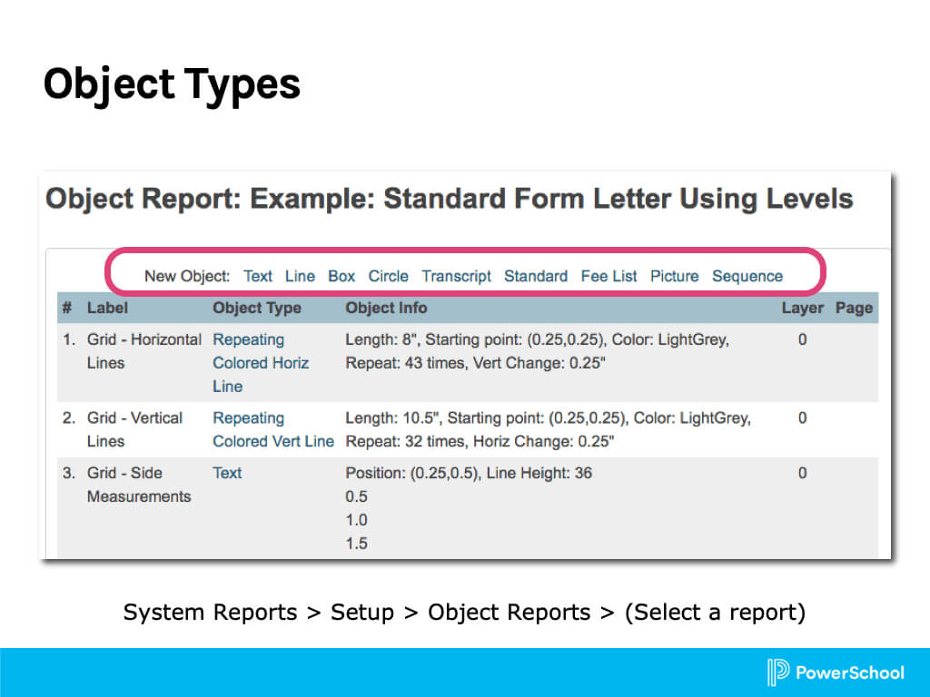 Object Reports 1: Basic Building Blocks Regarding Powerschool Reports Templates