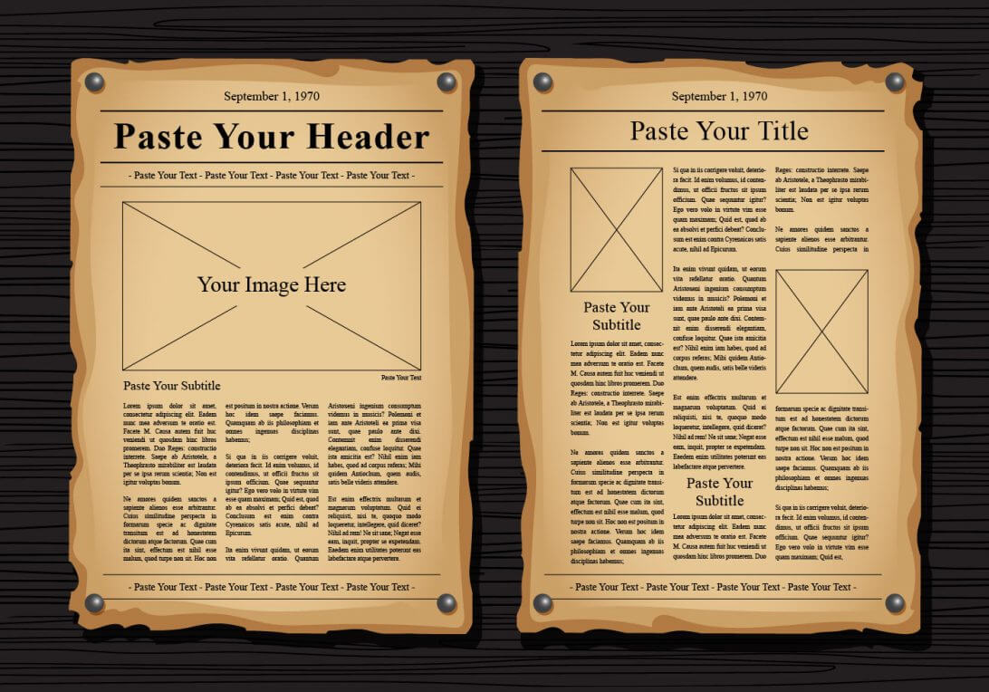 Old Newspaper Template Vector Templates Download Free With Old Blank Newspaper Template
