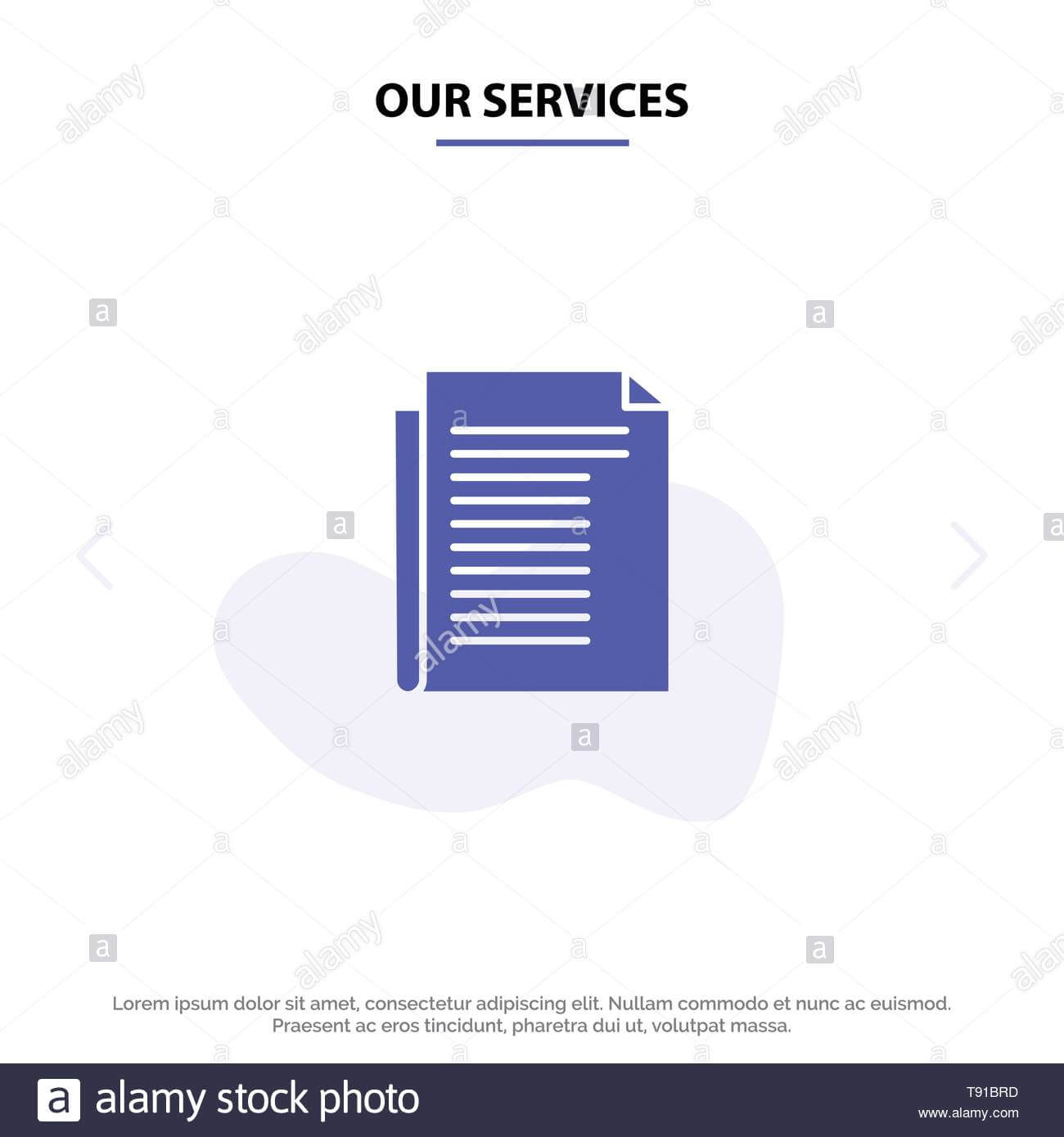Our Services Document, Note, Report, Paper Solid Glyph Icon Intended For Boyfriend Report Card Template