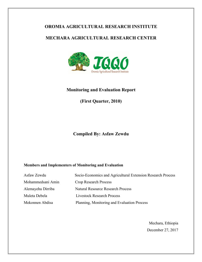 Pdf) Monitoring And Evaluation Report Inside M&e Report Template