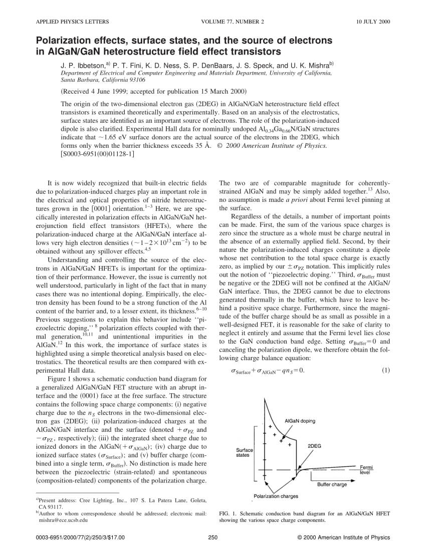 Pdf) Polarization Effects, Surface States, And The Source Of Within Applied Physics Letters Template Word