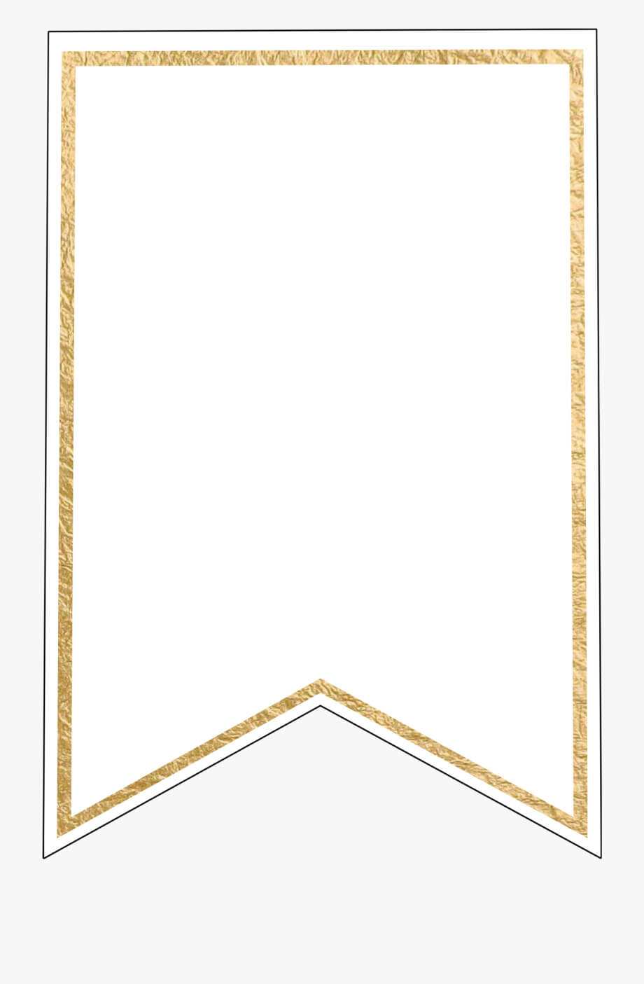 Pennant Banner Template – Gold Banner Flag Png , Transparent Regarding Triangle Pennant Banner Template
