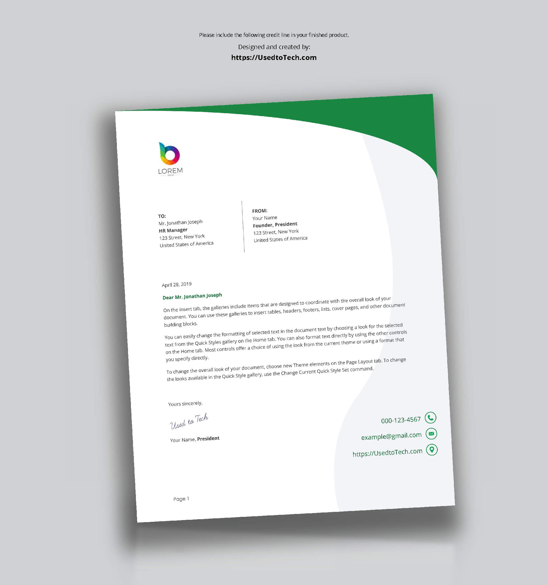 Perfect Letterhead Design In Word Free – Used To Tech For Free Letterhead Templates For Microsoft Word
