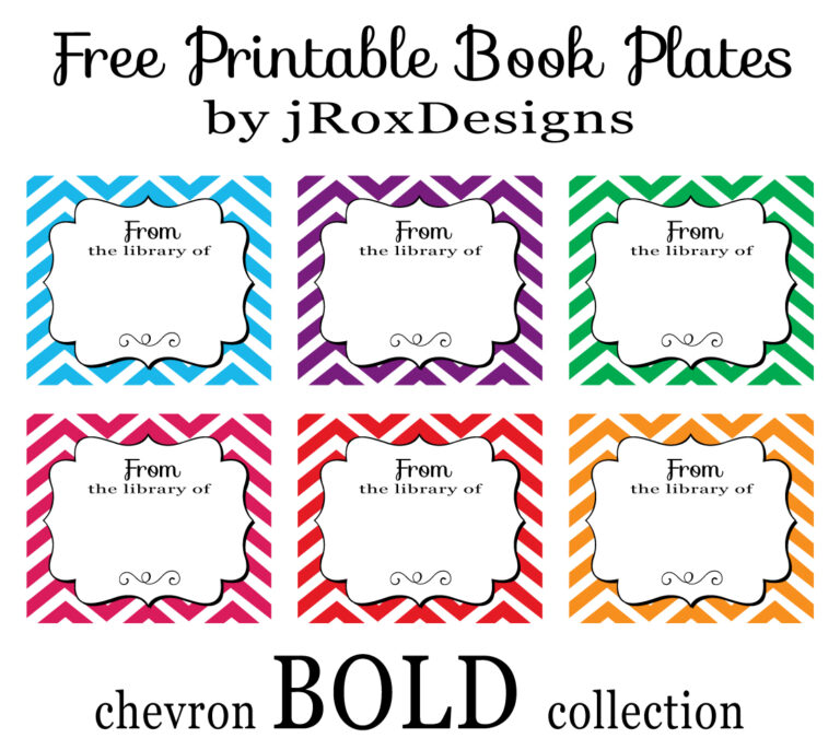 Personalized Your Library With Free Printable Chevron Book Regarding 