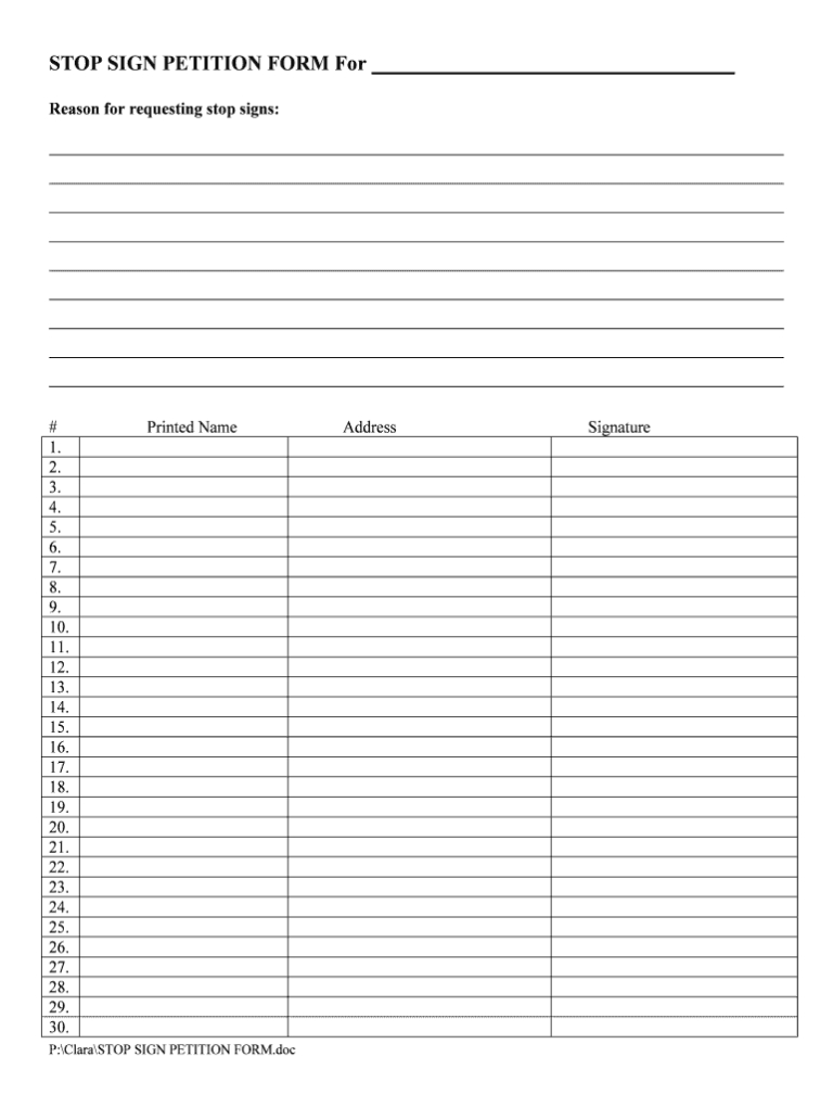 Petition Form – Fill Online, Printable, Fillable, Blank Intended For ...