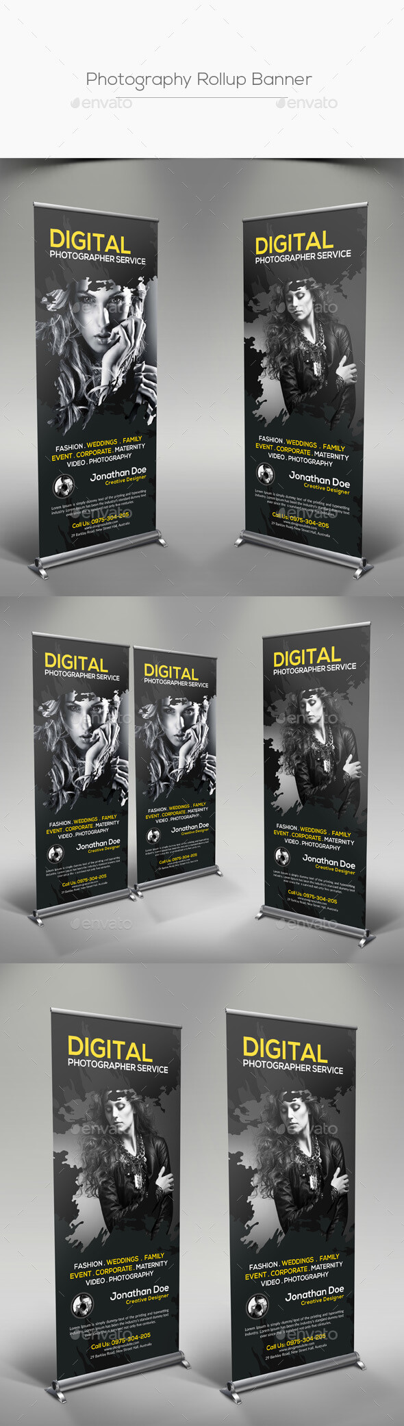Photography Roll Up Banner Graphics, Designs & Templates For Photography Banner Template