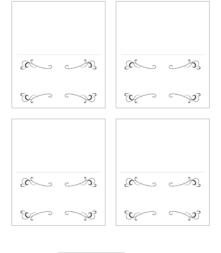table place setting cards template