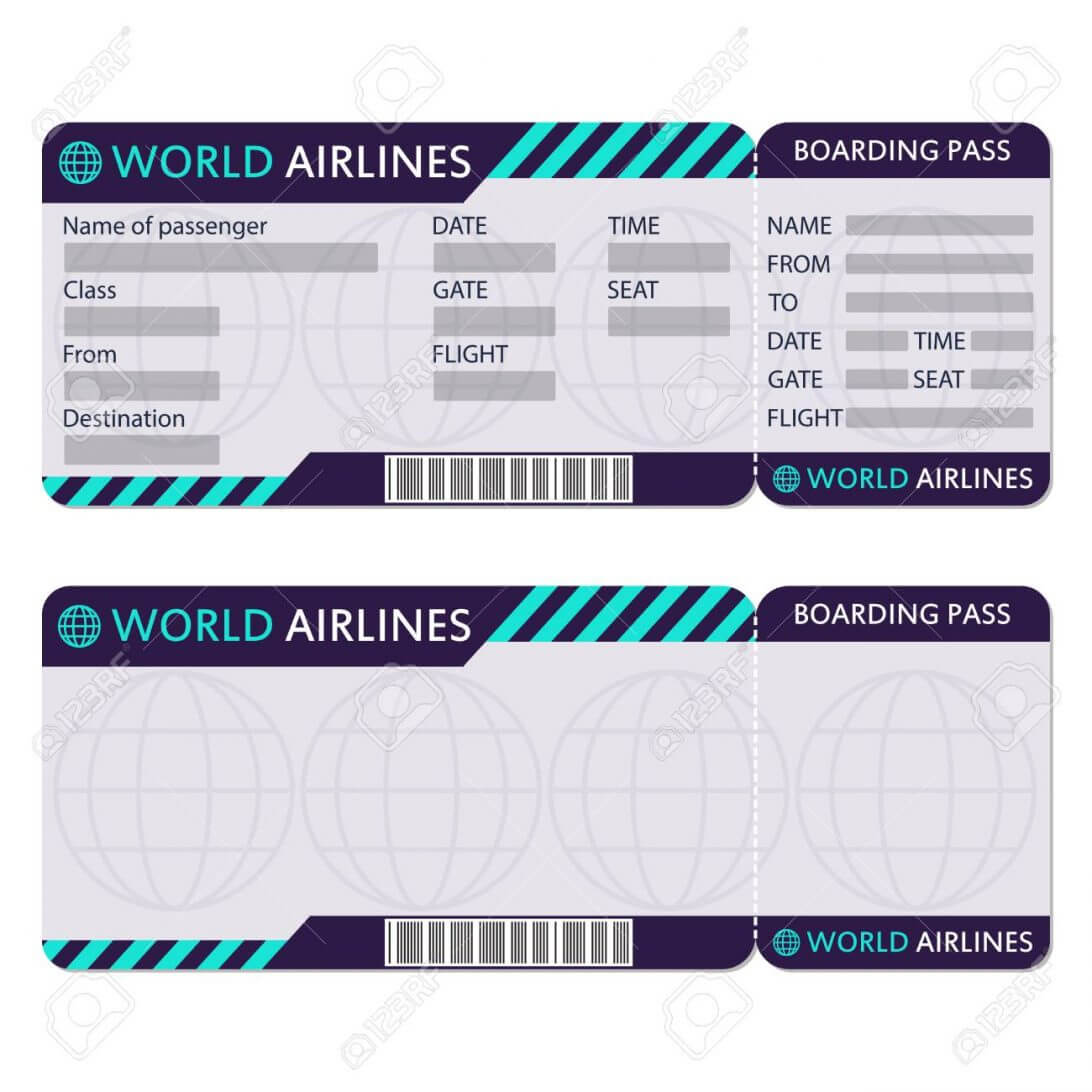 Plane Ticket Template Fake Airline Online Pdf Free Travel Regarding Plane Ticket Template Word