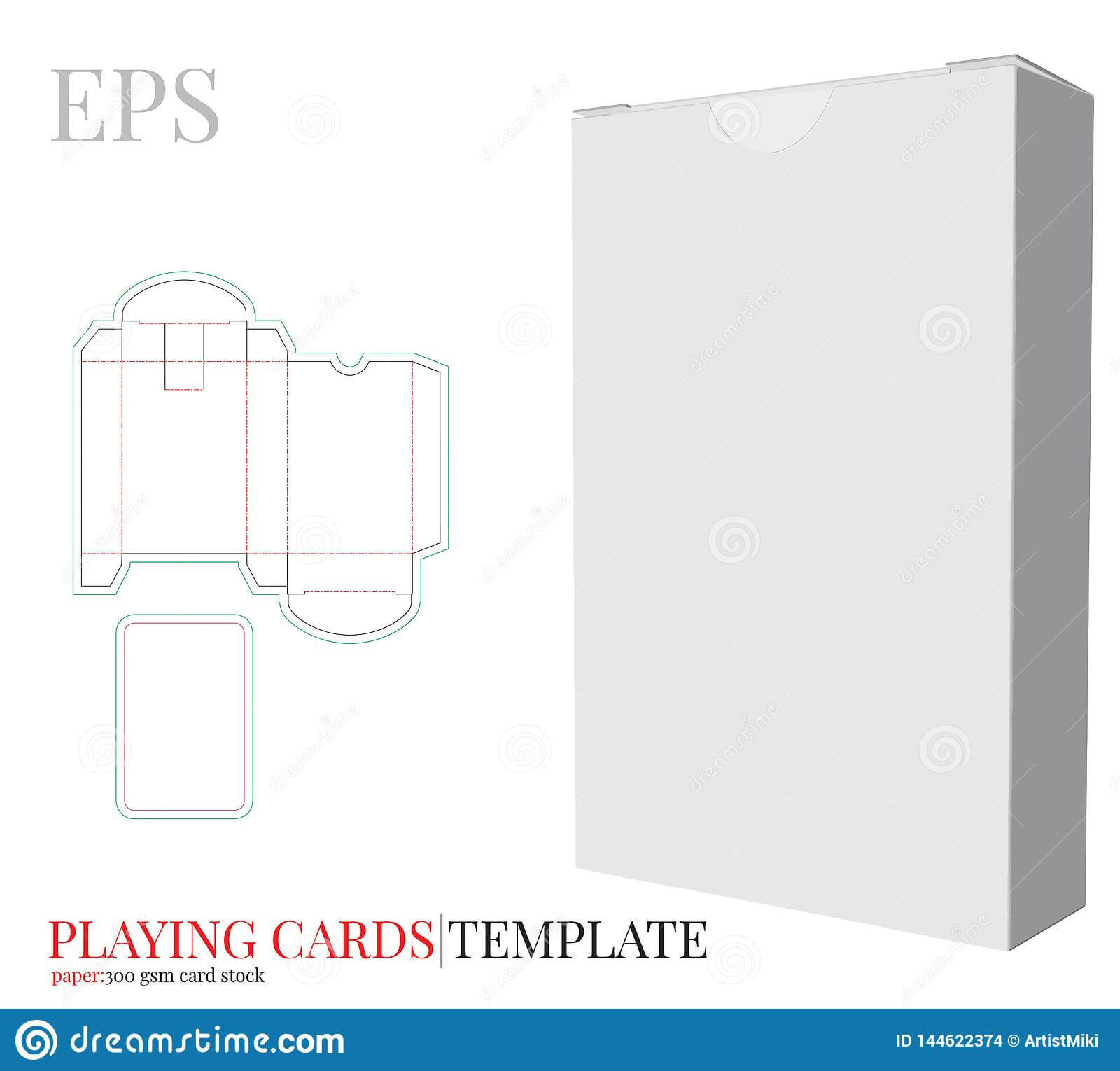 Playing Cards Template And Playing Cards Box Template Vector With Blank Playing Card Template