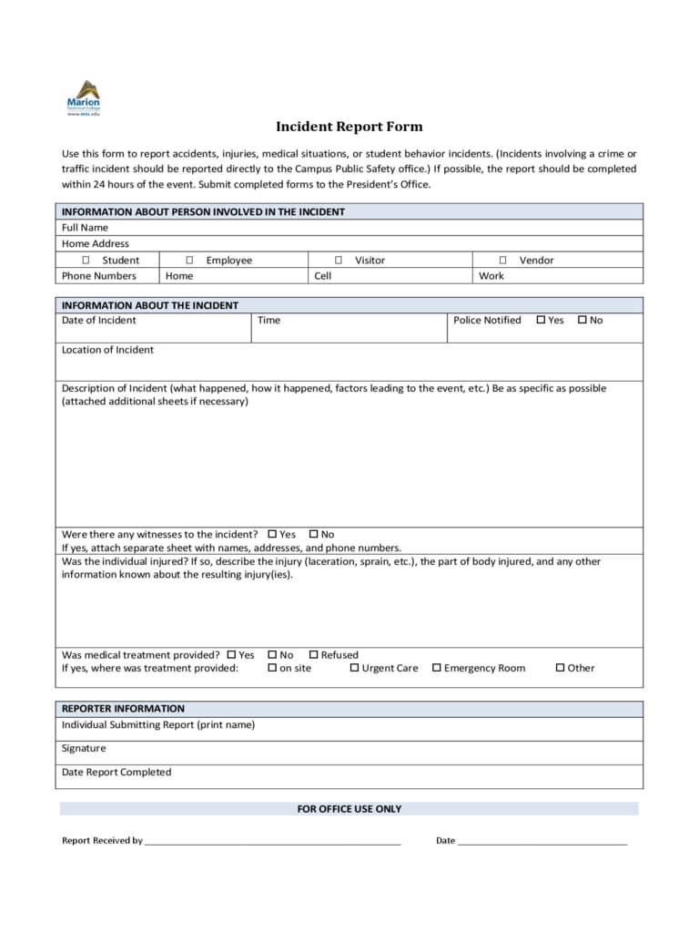Police Incident Report Form – 3 Free Templates In Pdf, Word Pertaining To Police Incident Report Template