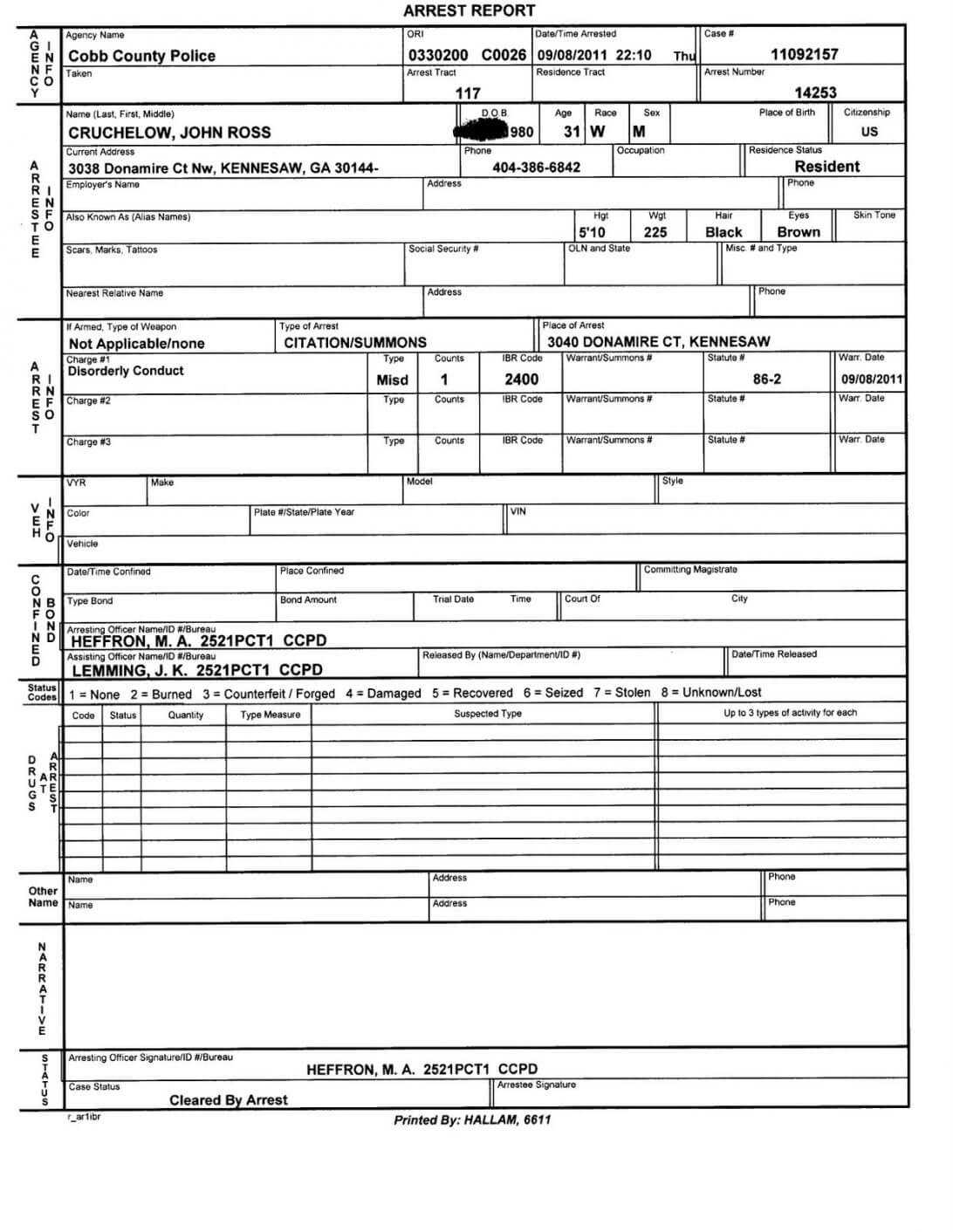 Police Report Example Template Examples Fake Real A C2 90 85 For Blank Police Report Template