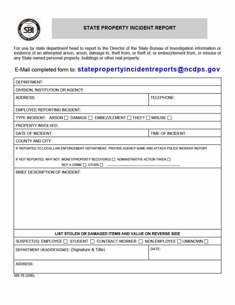 Police Incident Report Template