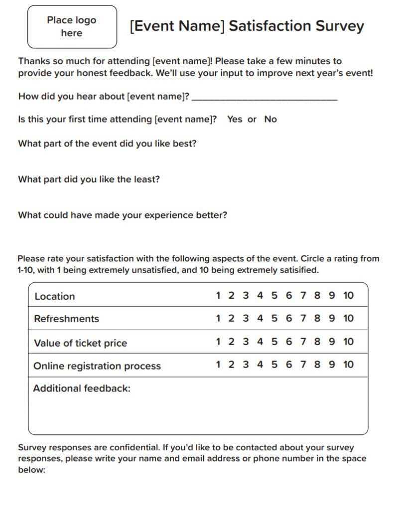 Post Event Survey Tips And Template – Qgiv Success Center In Event Survey Template Word