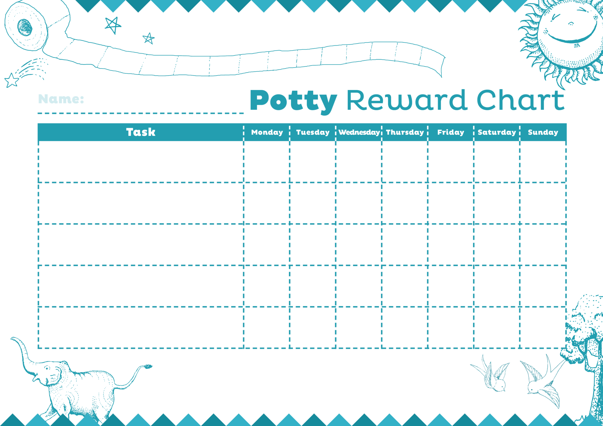 Potty Reward Charts Template | Activity Shelter inside Blank Reward ...