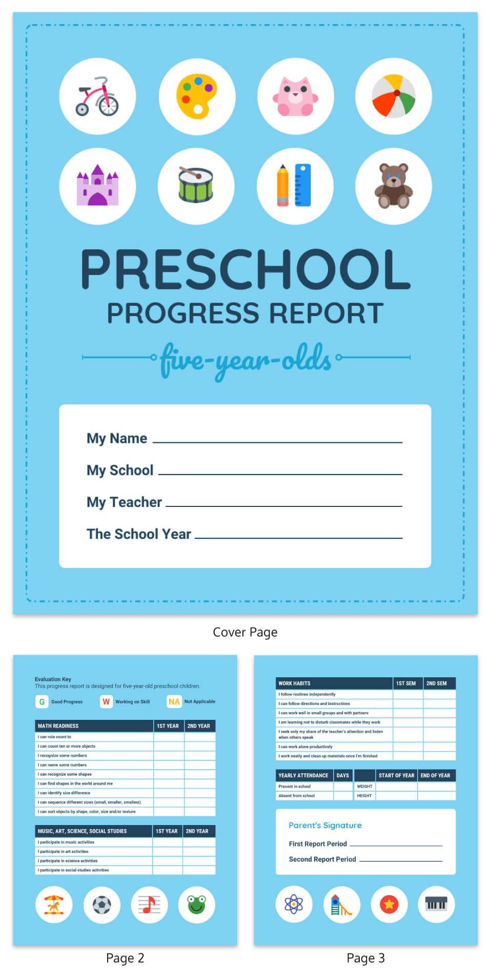 Pre K Progress Report Intended For Preschool Progress Report Template