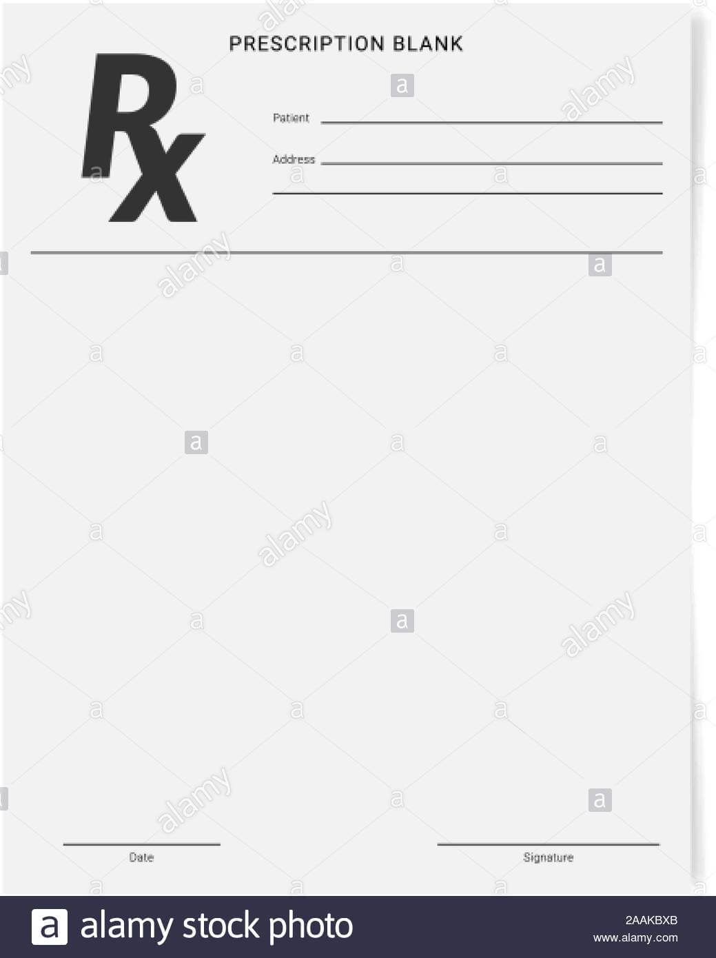 Prescription Pad Black And White Stock Photos & Images – Alamy For Blank Prescription Pad Template