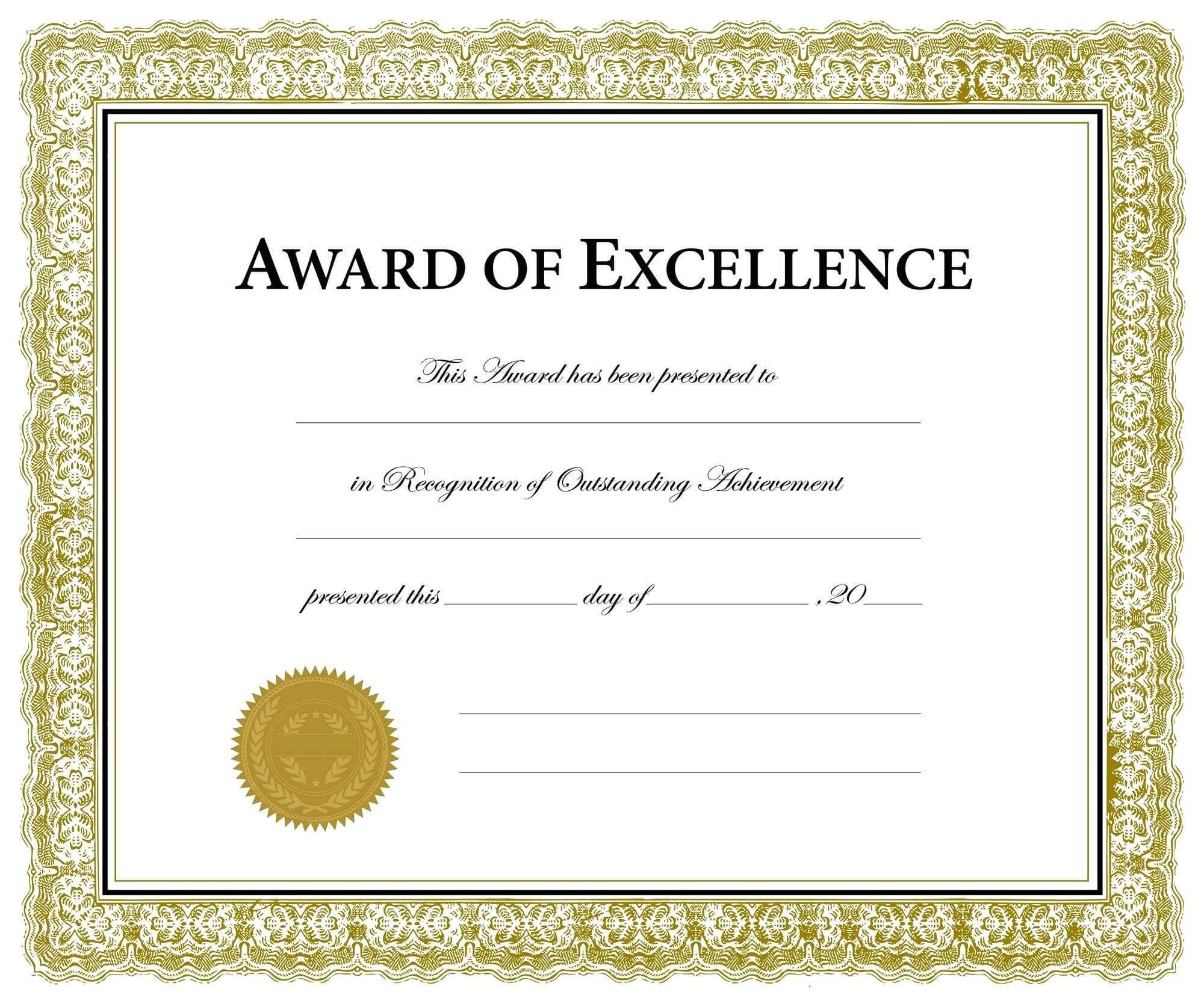 Printable Award Templates Colona rsd7 For Blank Award Certificate Templates Word Best Sample