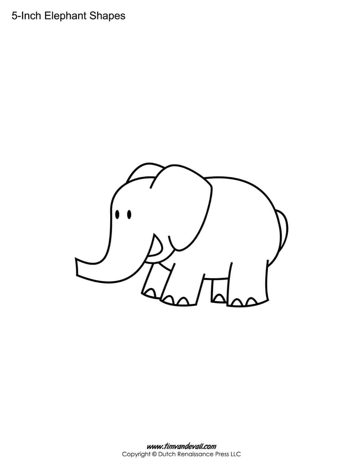 Printable Elephant Templates / Elephant Shapes For Kids Within Blank Elephant Template