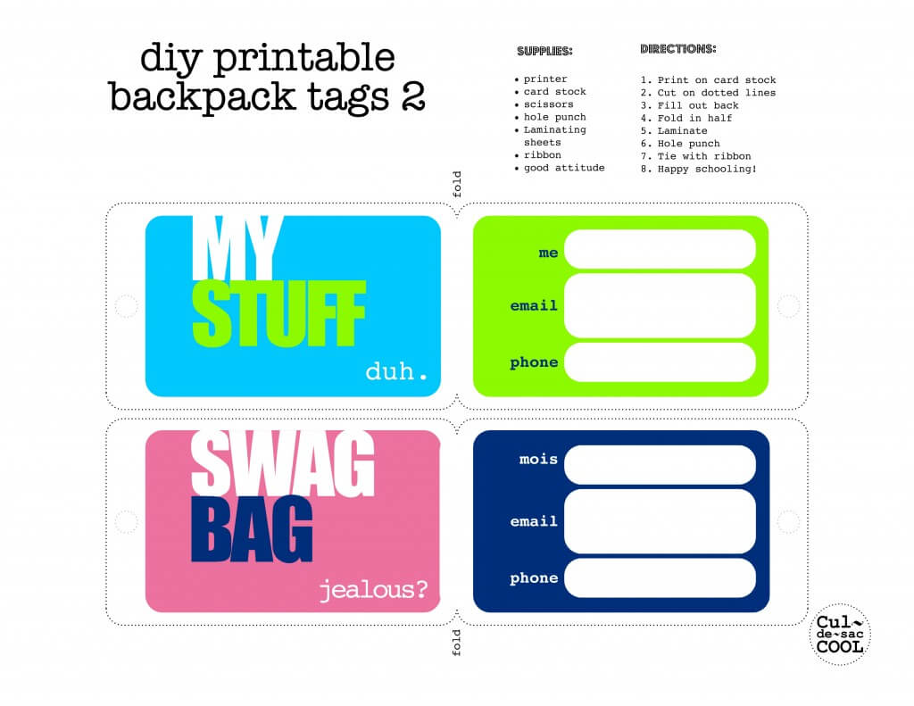Printable Luggage Tags – Tunu.redmini.co For Luggage Tag Template Word