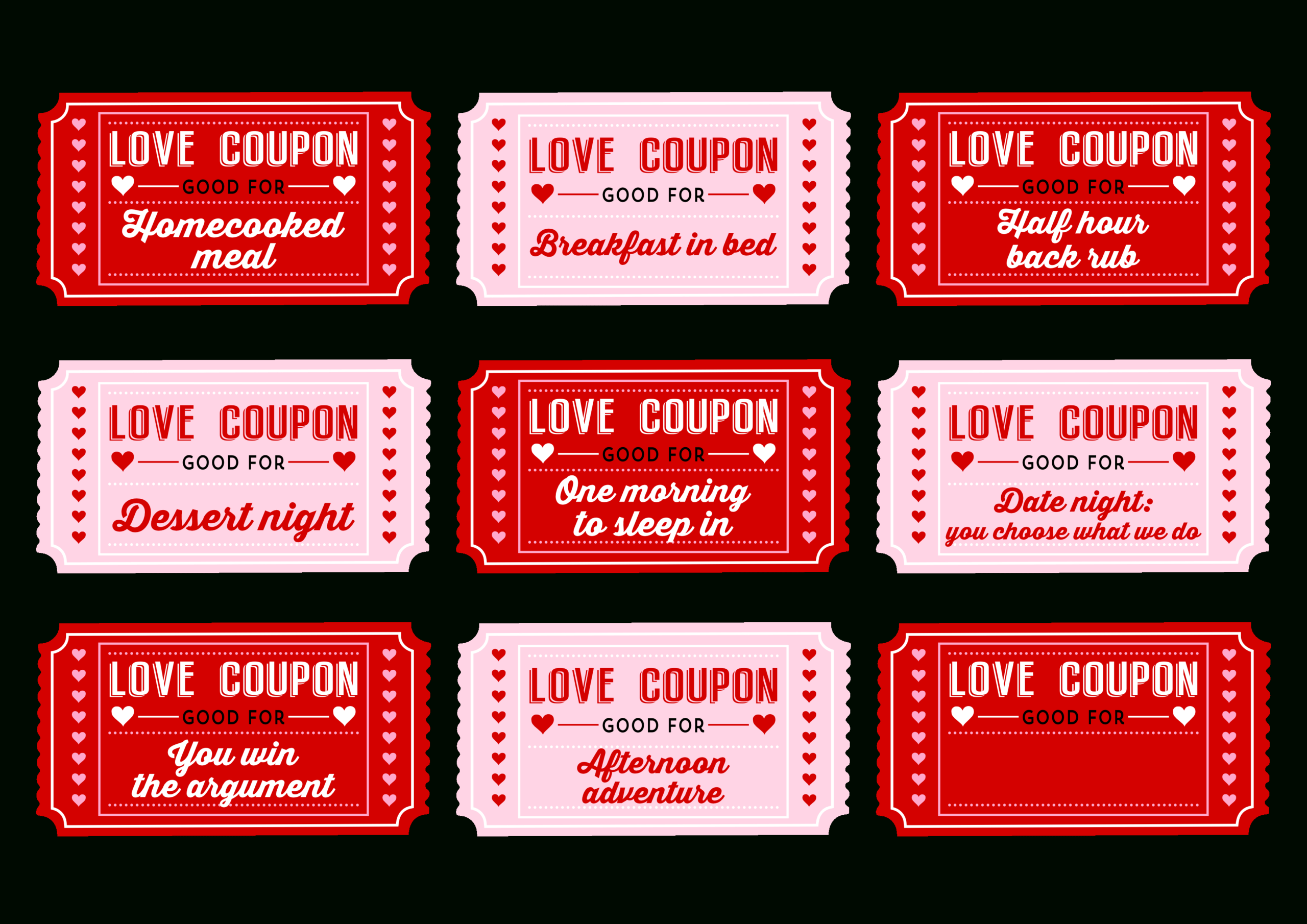 Printable Romantic Coupons – Tunu.redmini.co Pertaining To Love Coupon Template For Word