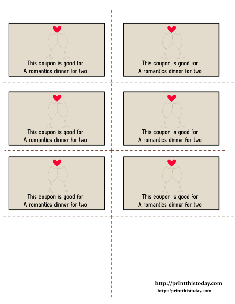 Love Coupon Template For Word