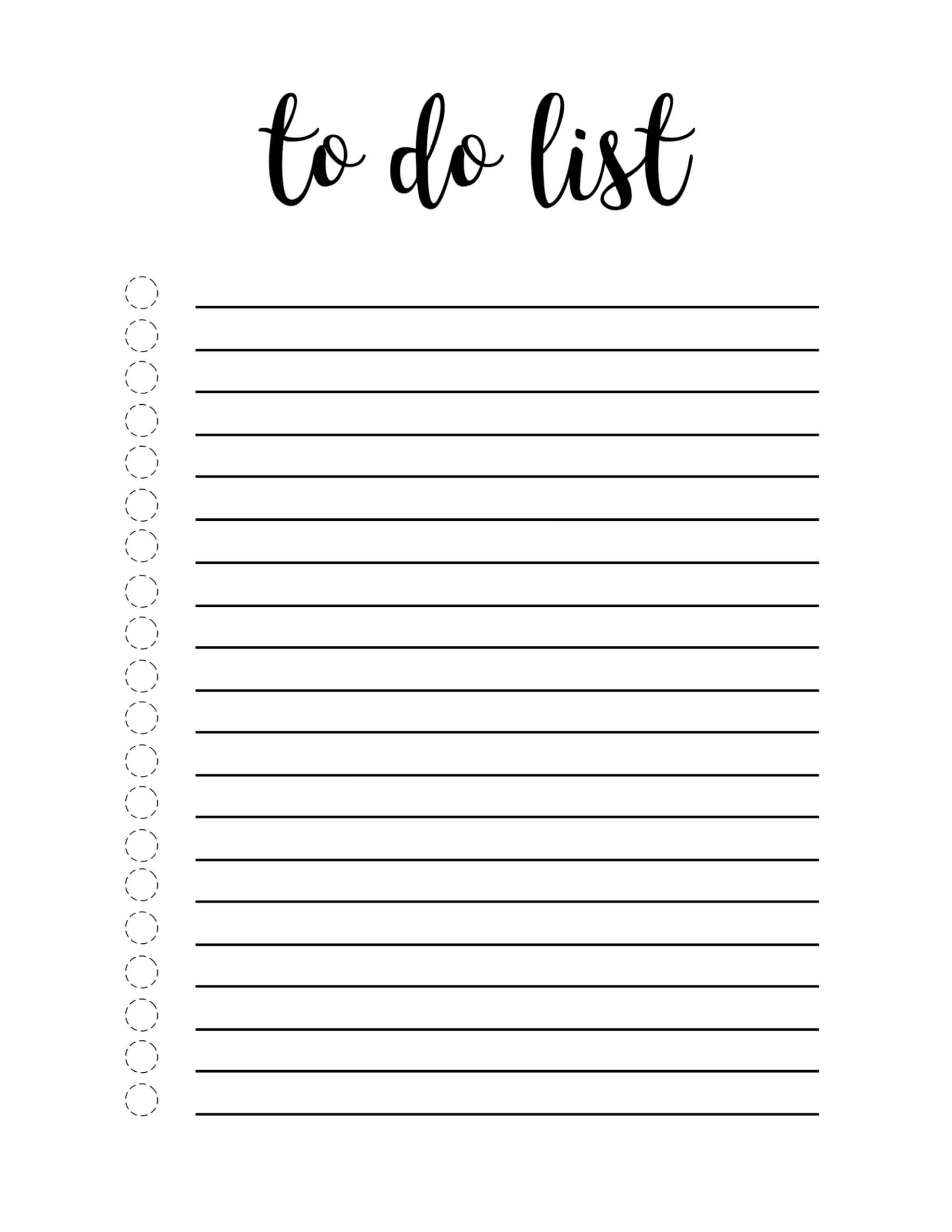 Printable To Do List Templates | Template Business Psd With Regard To Blank Checklist Template Word