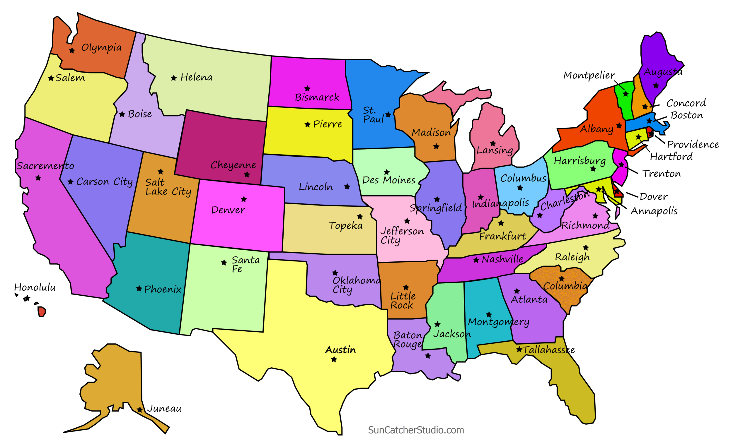 Printable Us Maps With States (Outlines Of America – United Within Blank Template Of The United States