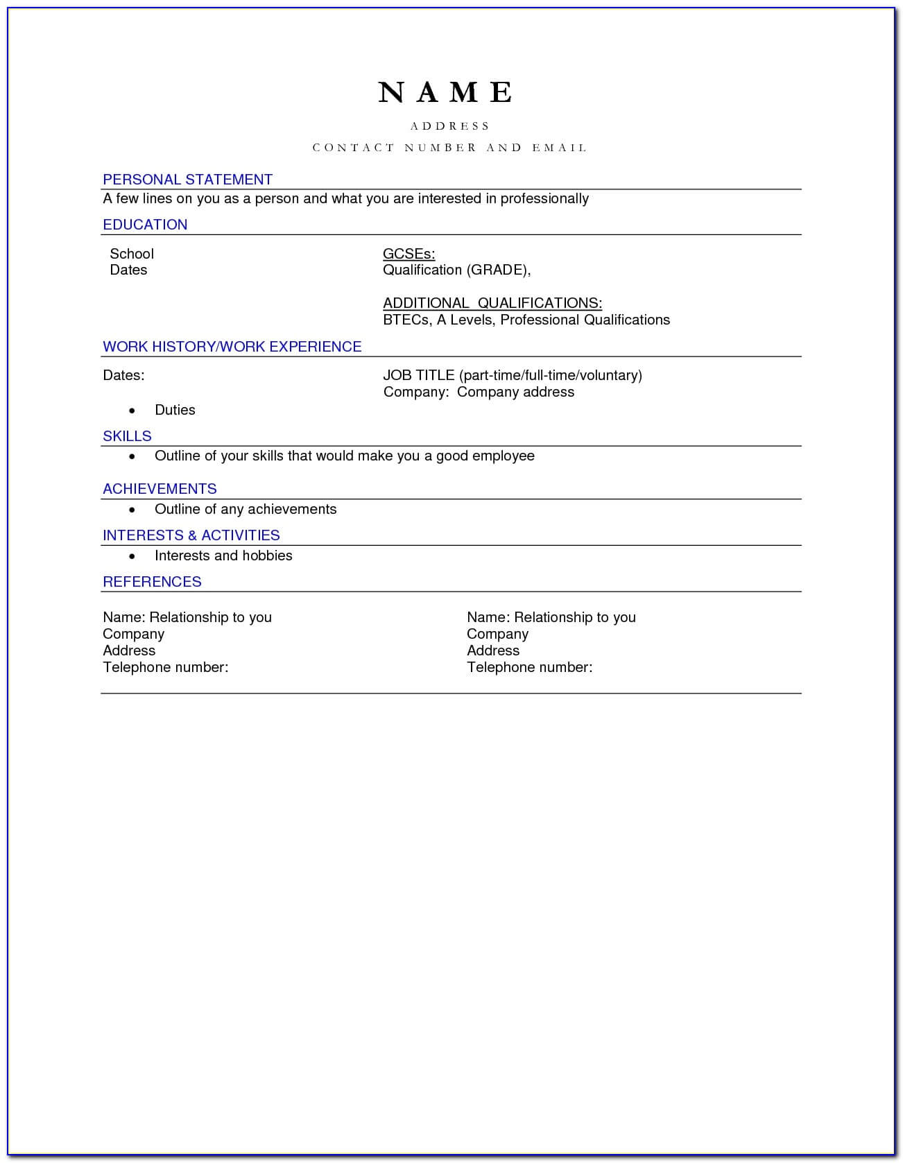 Professional Resume Templates 2015 Free Download – Resume Throughout Free Blank Cv Template Download