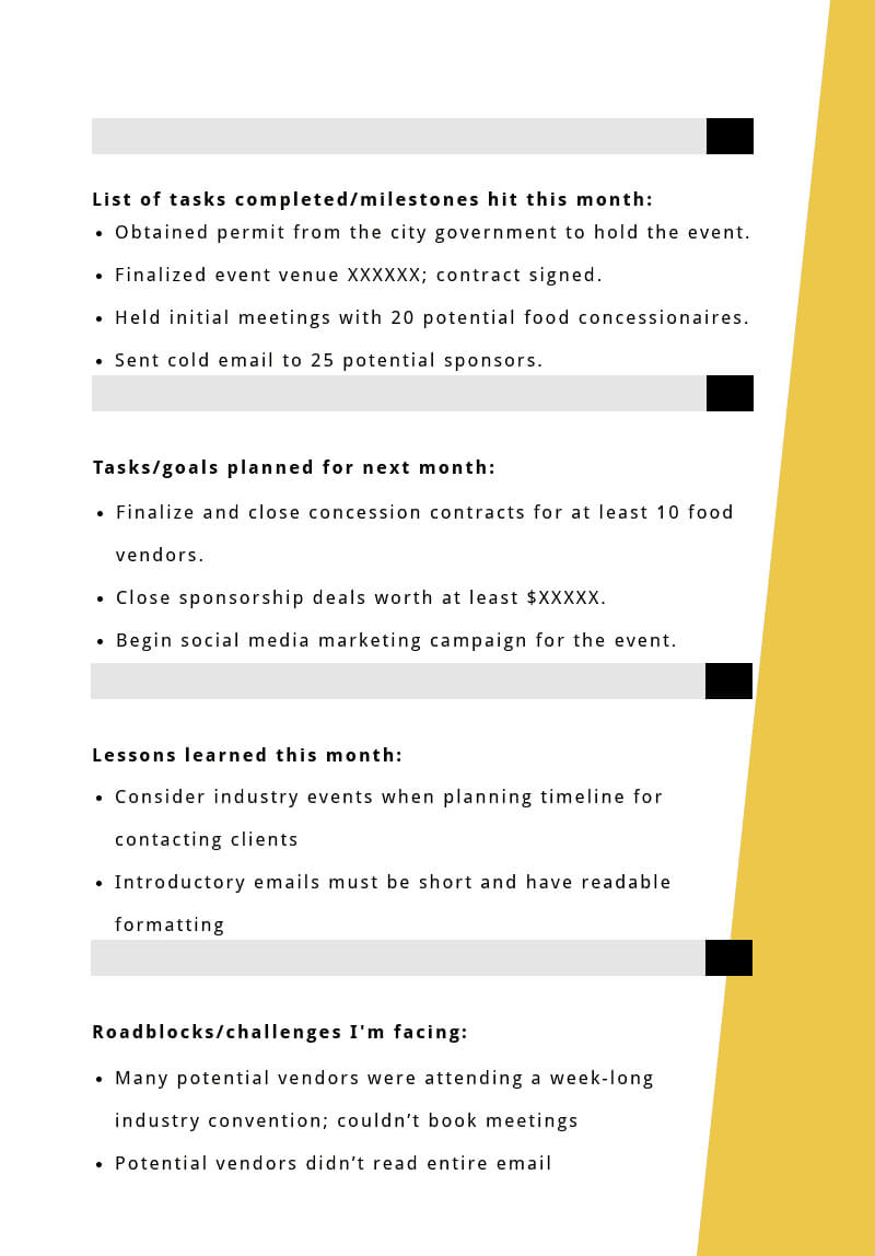 Progress Report: How To Write, Structure And Make It Intended For Post Event Evaluation Report Template