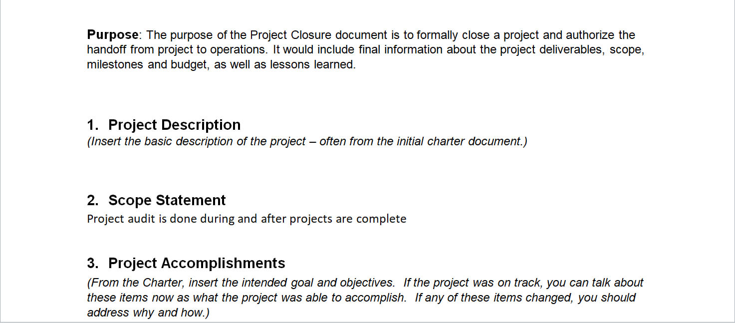 Project Closure Report Template Inside Closure Report Template