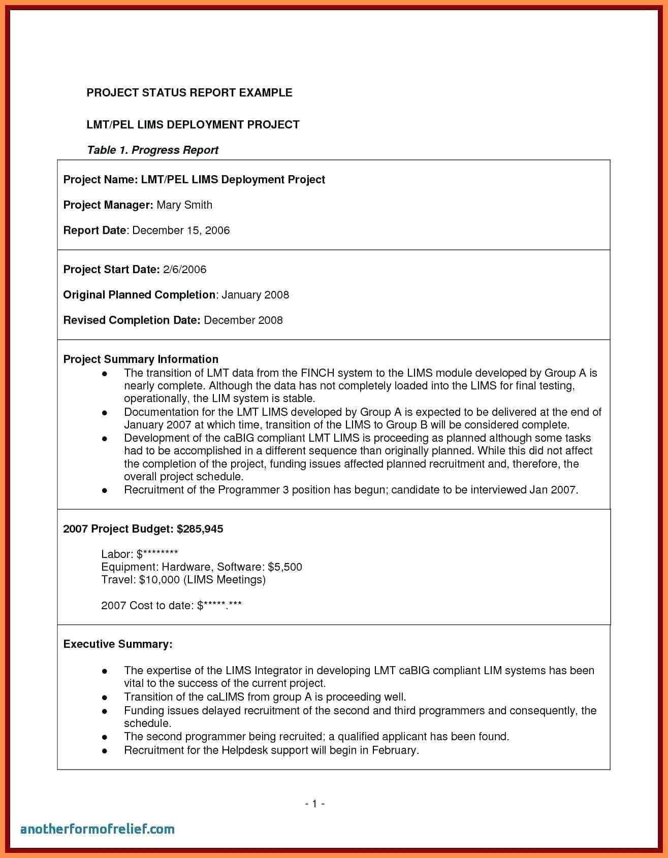 Project Progress Report Format Sample Pdf Completion Ppt For With Regard To Project Closure Report Template Ppt
