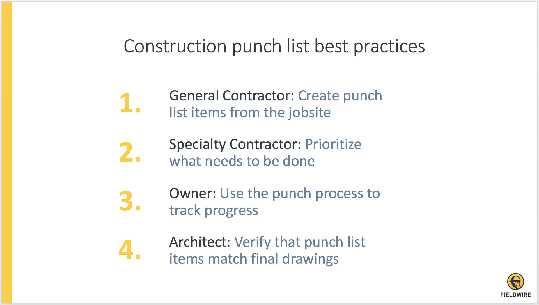 Punch List 101 | Fieldwire In Construction Deficiency Report Template