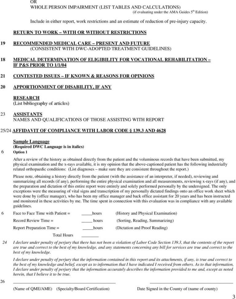 Qme Report Sample Template Medical Legal Workers Within Medical Legal 