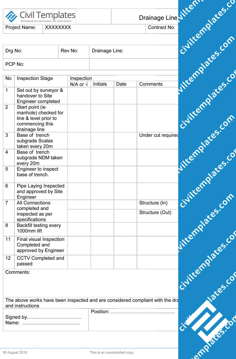 Quality Control – Civil Engineering Templates Intended For Drainage Report Template