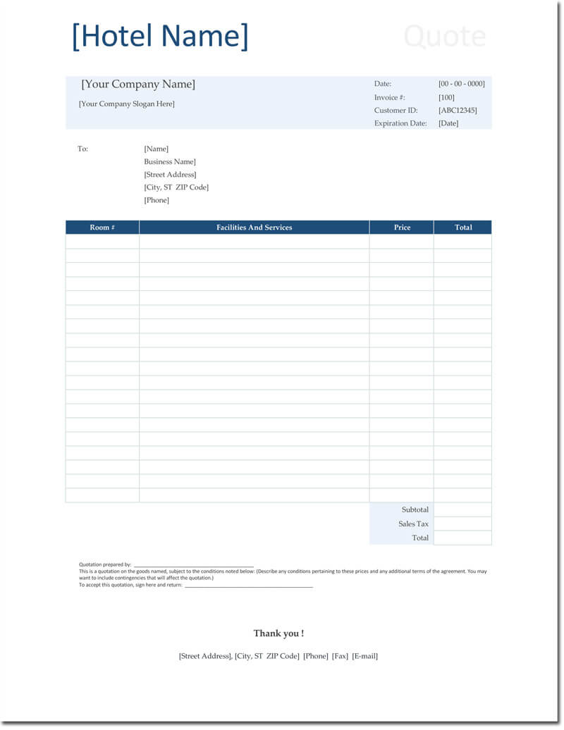 Quote Forms Template Free Unique Quotation Templates With Blank Estimate Form Template