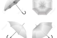 Realistic Detailed 3D White Blank Umbrella Template Mockup Set.. intended for Blank Umbrella Template