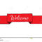 Red Ribbon With Welcome Text Stock Vector – Illustration Of Throughout Welcome Banner Template
