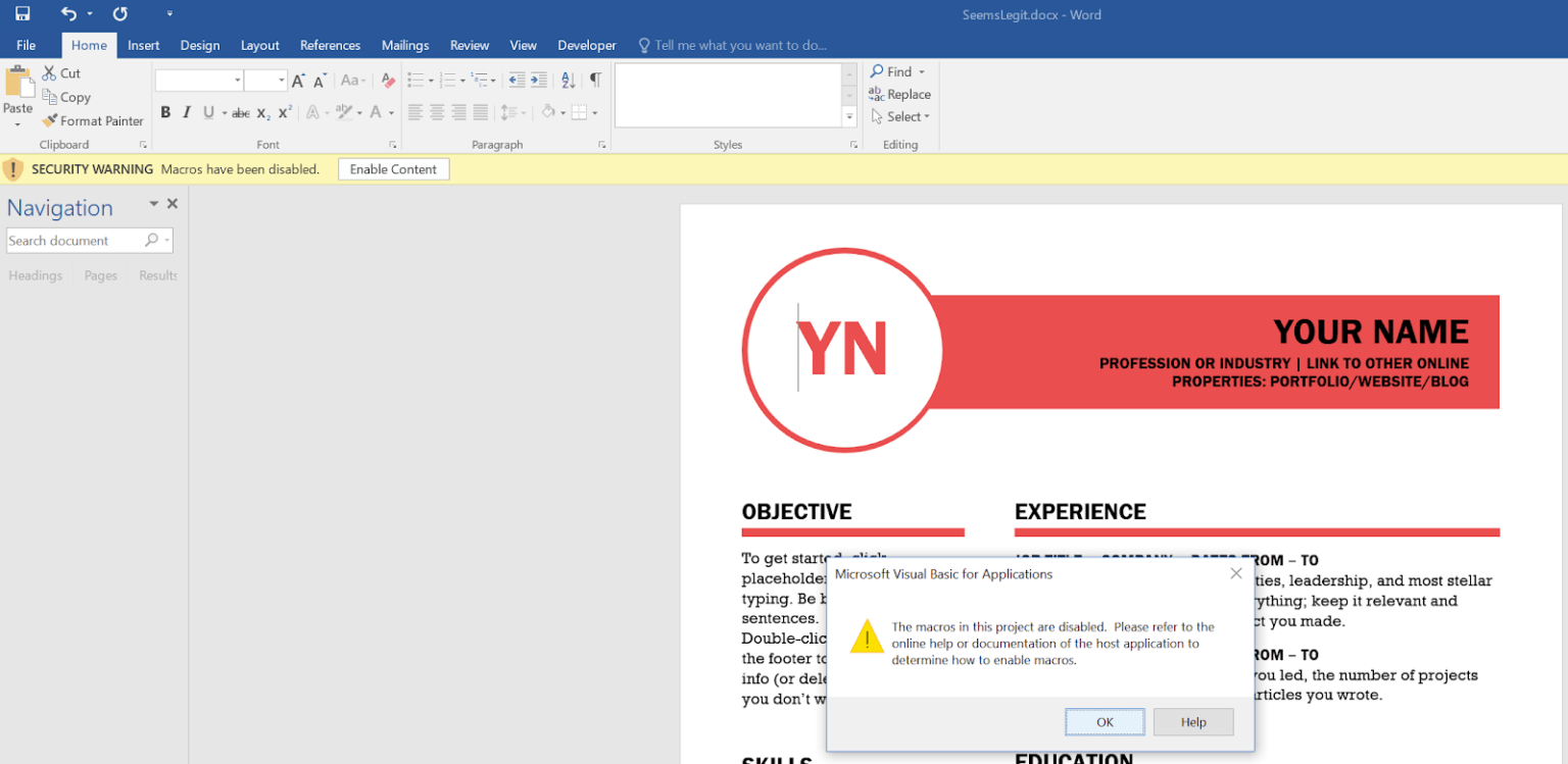 Red Xor Blue Executing Macros From A Docx With Remote Pertaining To Word Macro Enabled Template 