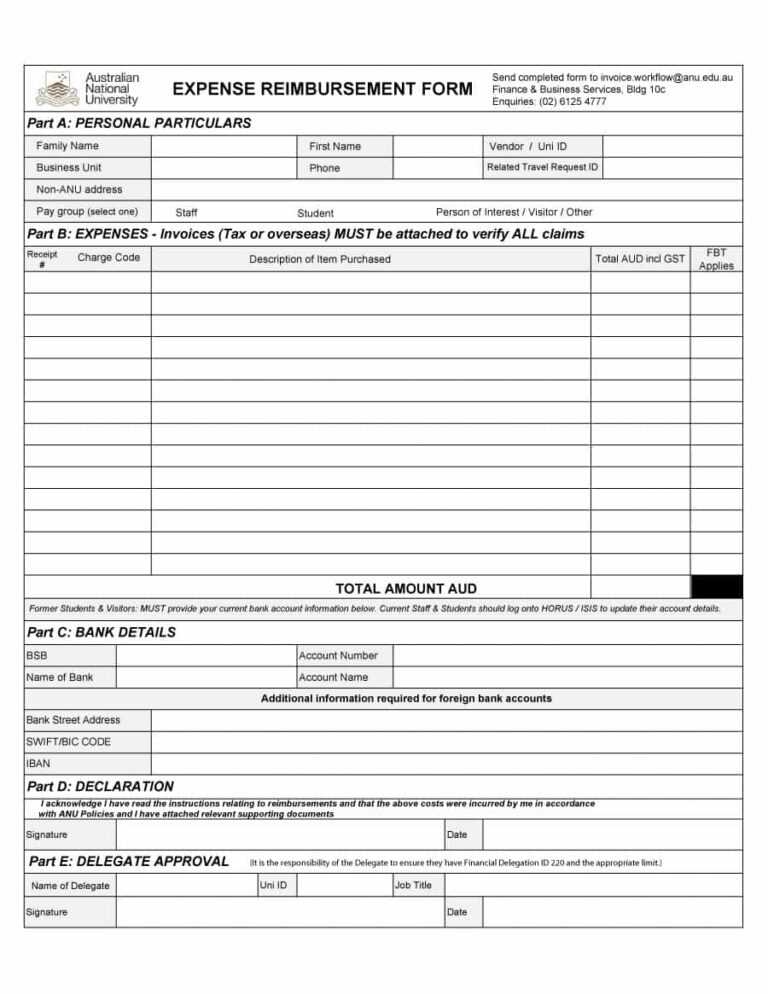 Reimbursement Format - Tunu.redmini.co regarding Reimbursement Form ...