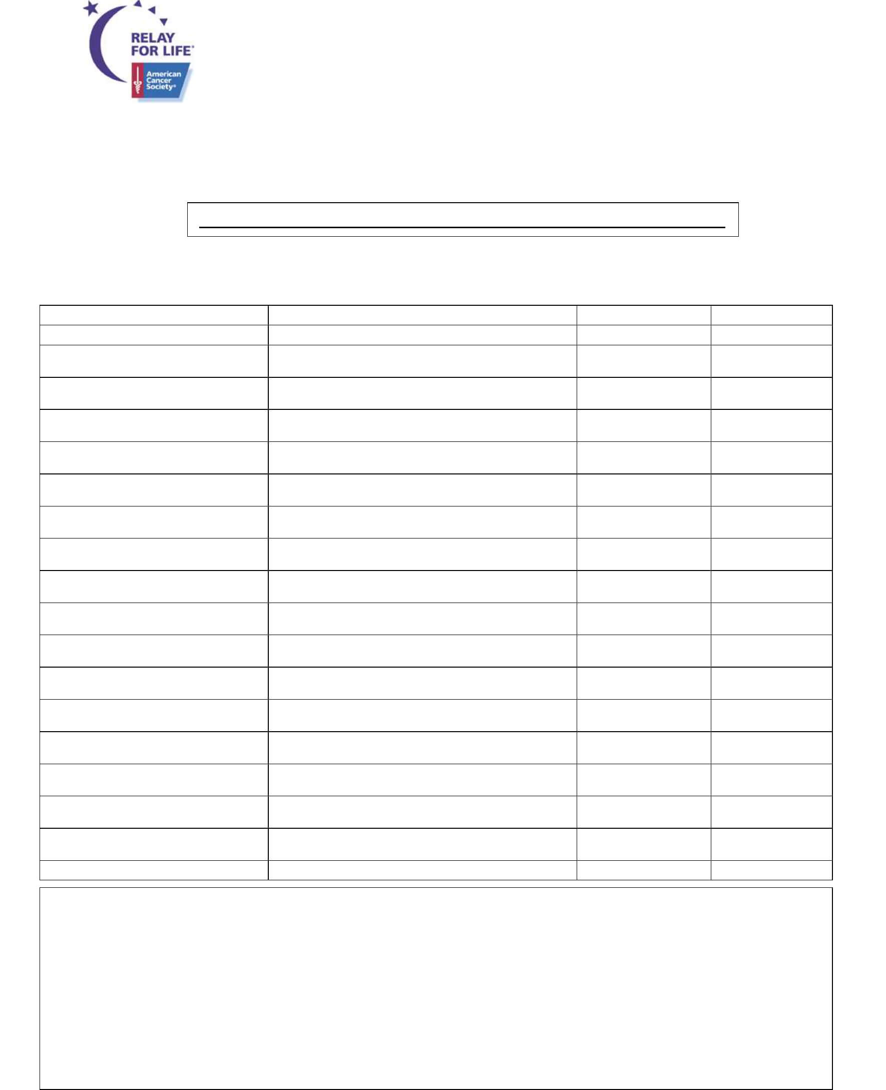 Relay For Life Donation Form – America Free Download With Regard To Blank Sponsorship Form Template