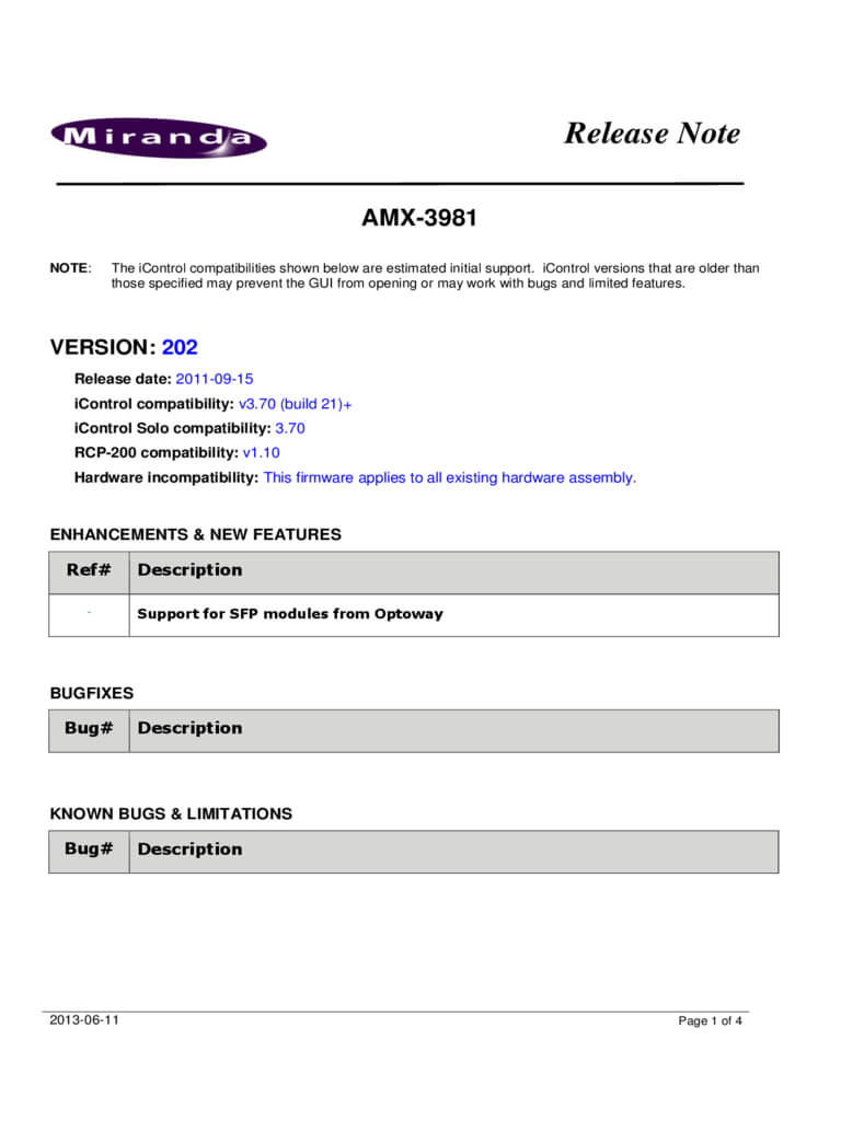 Release Notes Template – 3 Free Templates In Pdf, Word With Regard To Software Release Notes Template Word