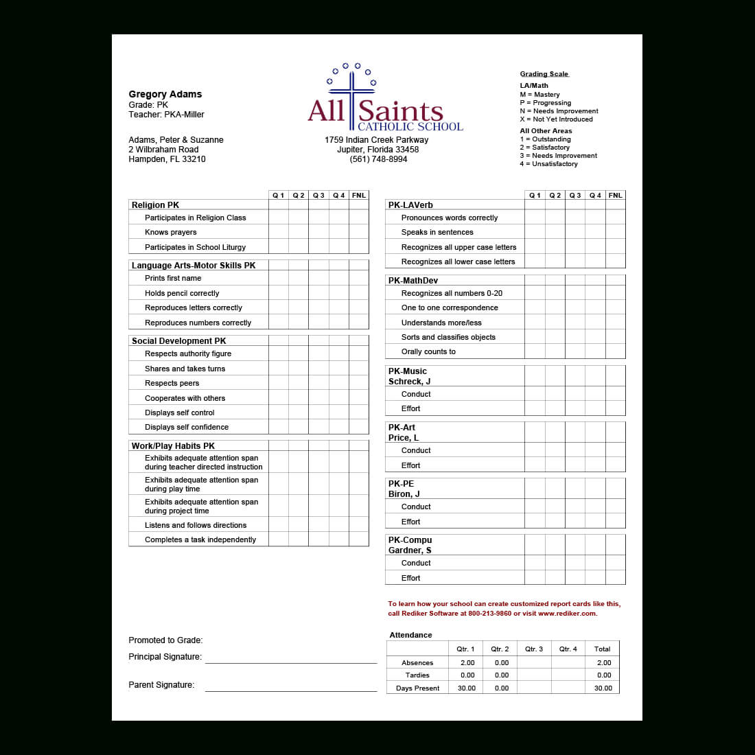 Report Card Software – Grade Management | Rediker Software With Pupil Report Template