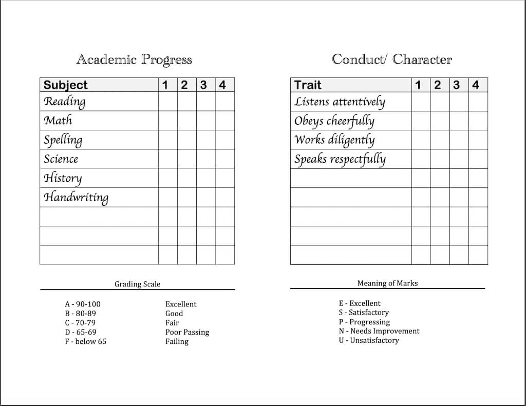 Report Card Template Convert Classic And List Free Editable For Homeschool Report Card Template