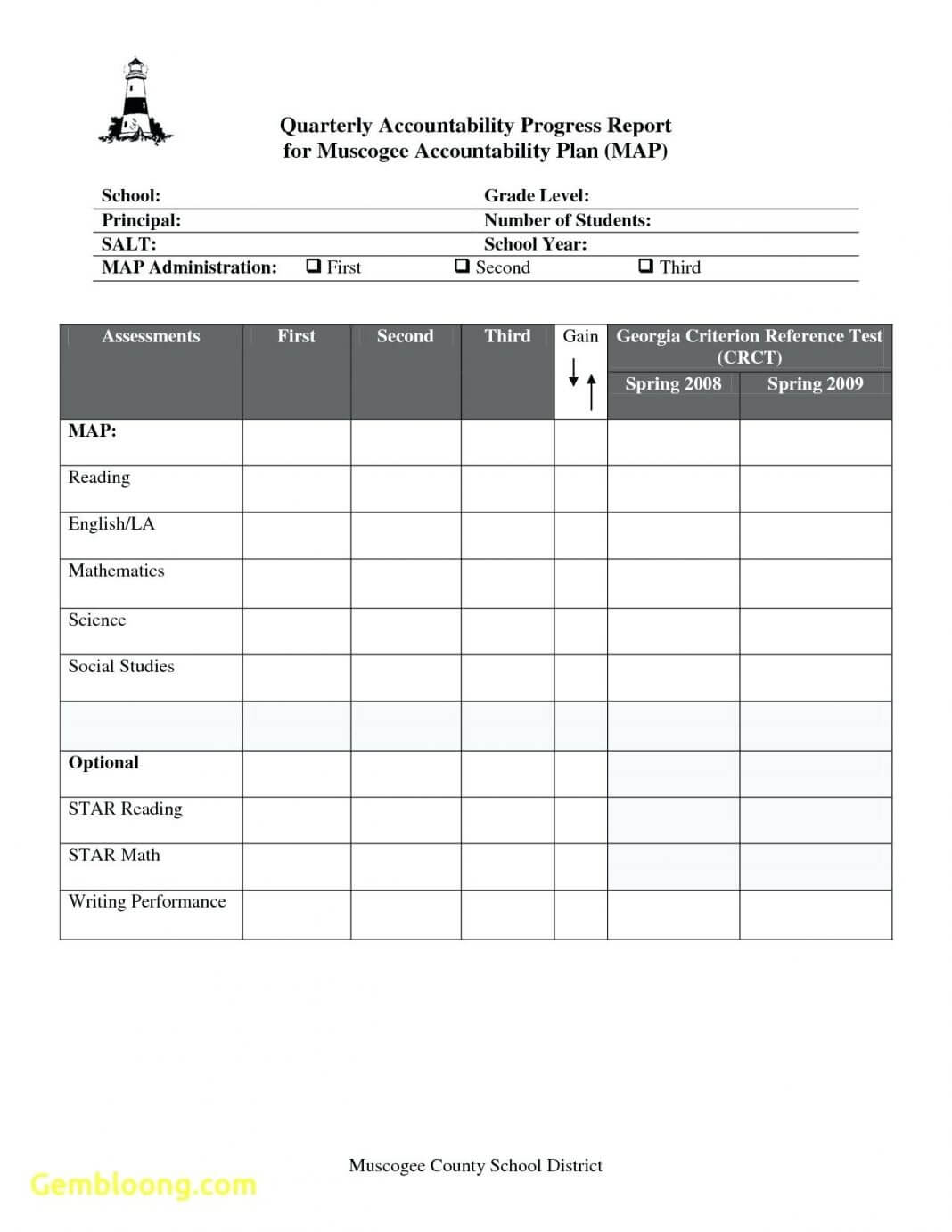 Report Card Template Data Progress Reports Homeschool Excel With High School Progress Report Template
