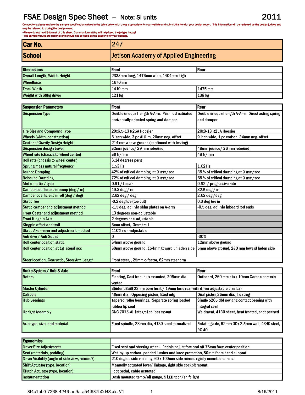 Report Design Specification Template See Design Inside Report 