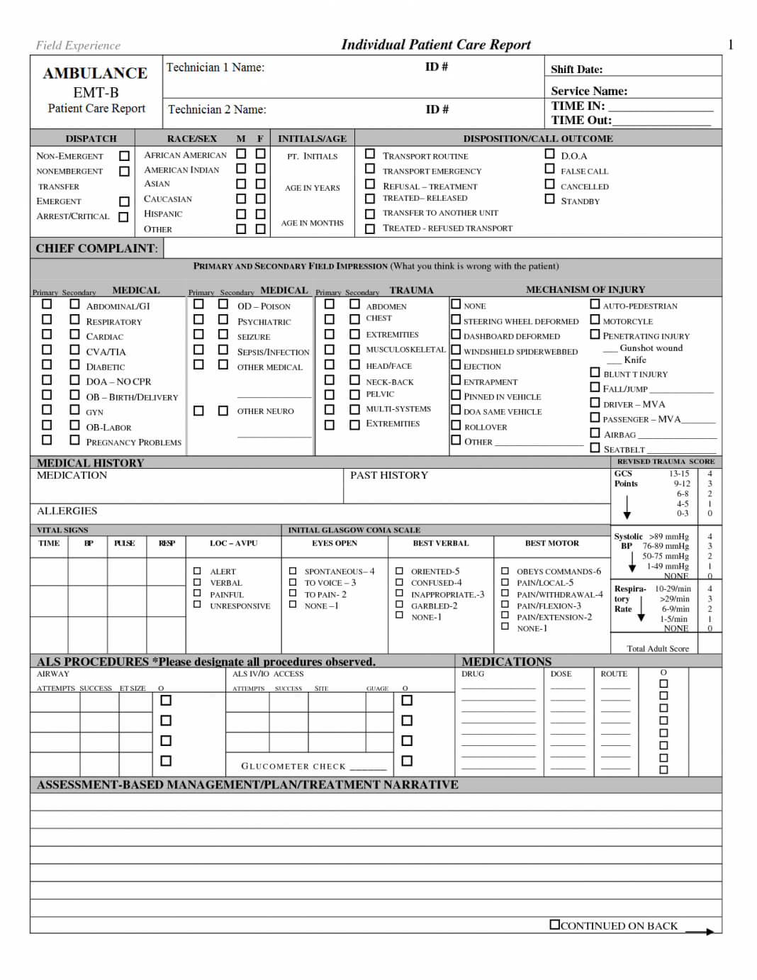 Report Examples Emt Patient E 500248 Prehospital Template Pertaining To Patient Care Report Template