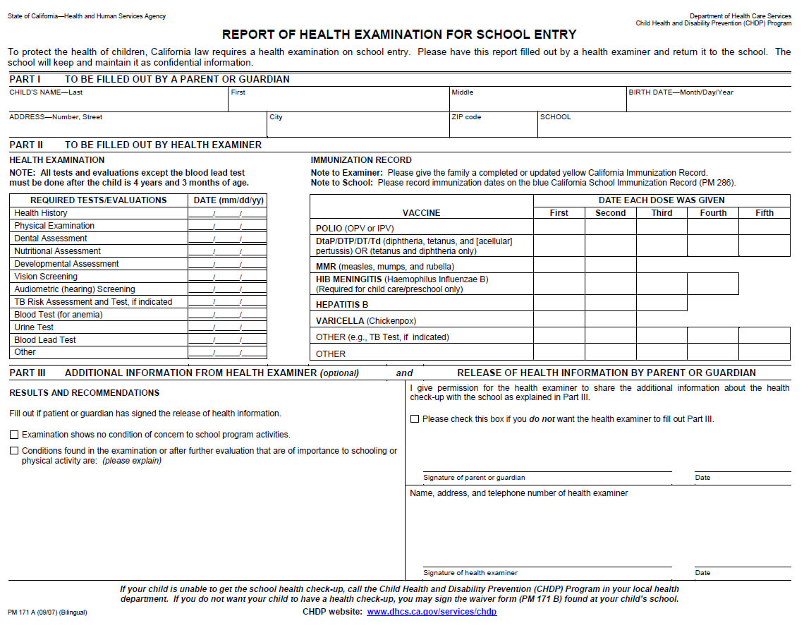 Report Of Health Examination For School Entry | Templates At Inside Health Check Report Template