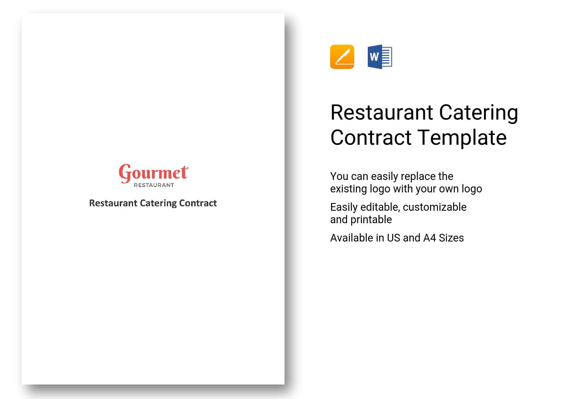 Restaurant Catering Contract Template In Word, Apple Pages Intended For Catering Contract Template Word